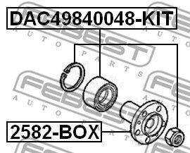 Подшипник ступичный передний ремкомплект FEBEST DAC49840048KIT