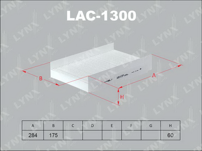 Фильтр салона LYNXauto LAC1300