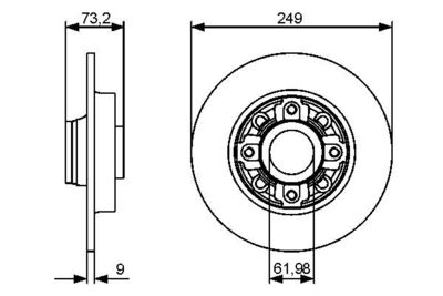 Диск тормозной задний с подшипником и кольцом АБС BOSCH 0986479388