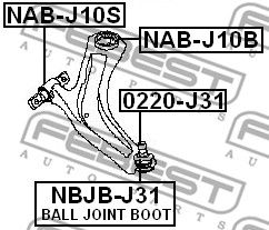 Сайлентблок рычага переднего задний FEBEST NABJ10B