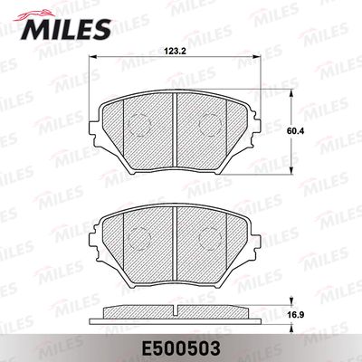 Колодки тормозные передние Miles E500503
