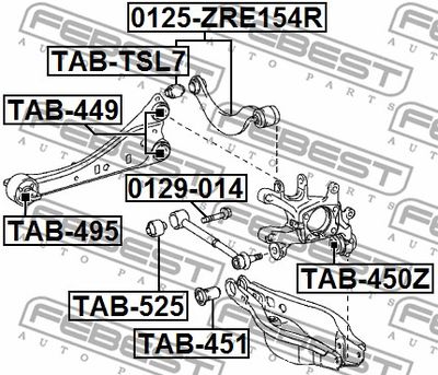 Сайлентблок заднего продольного рычага FEBEST TAB495