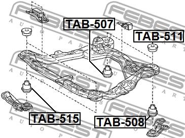 Сайлентблок подрамника FEBEST TAB515