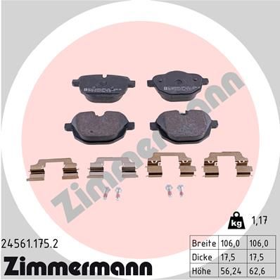 Колодки тормозные дисковые ZIMMERMANN 245611752