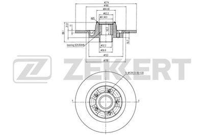 Диск тормозной задний с подшипником с АБС Zekkert BS5869