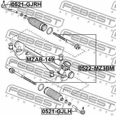 Тяга рулевая FEBEST 0522MZ3BM