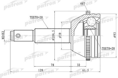 ШРУС наружный комплект PATRON PCV1674