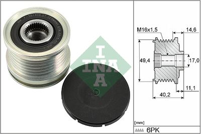 Шкив генератора INA 535012410