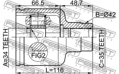 ШРУС внутренний правый FEBEST 2111GE30RH
