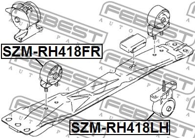Подушка двигателя передняя FEBEST SZMRH418FR