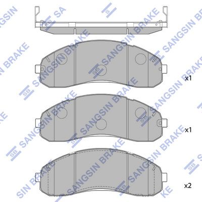Колодки тормозные передние SANGSIN SP1148
