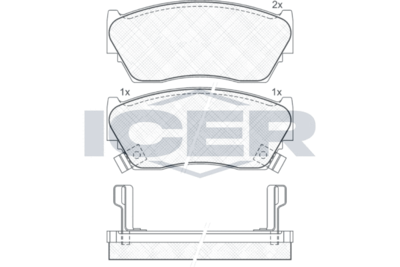Колодки тормозные дисковые ICER 180882