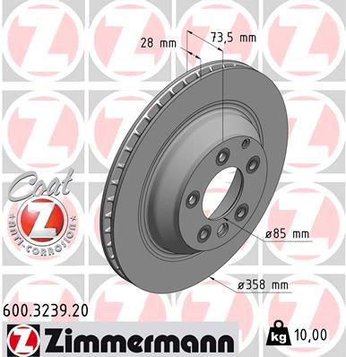 Диск тормозной ZIMMERMANN 600323920