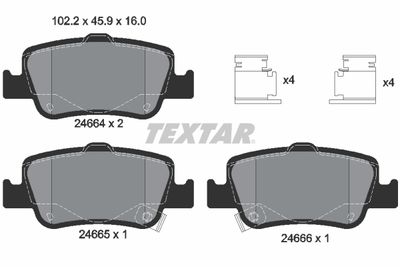 Комплект колодок для дискового тормоза TEXTAR 2466401