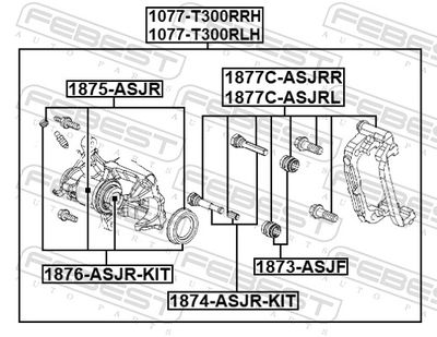 Суппорт тормозной FEBEST 1077T300RRH