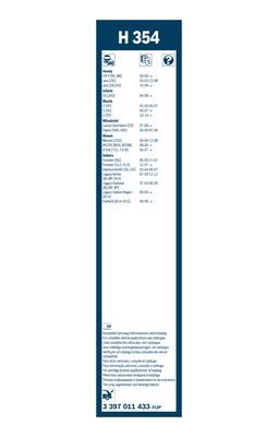 Щетка стеклоочистителя задняя BOSCH 3397011433