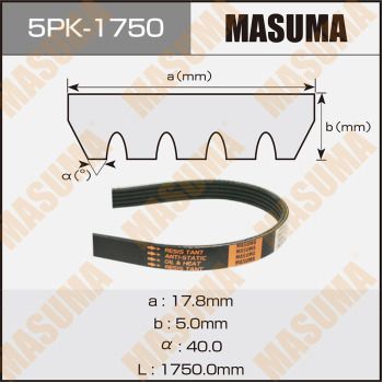 Ремень поликлиновой Masuma 5PK1750