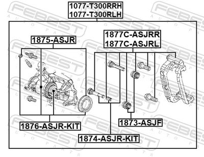 Суппорт тормозной задний левый со скобой FEBEST 1077T300RLH