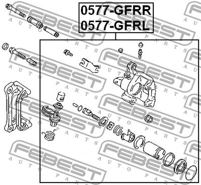 Суппорт тормозной задний правый FEBEST 0577GFRR