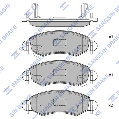 Колодки тормозные дисковые SANGSIN SP1601