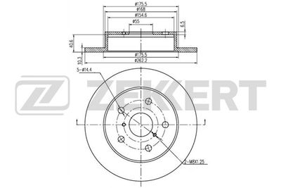 Диск тормозной задний Zekkert BS6240