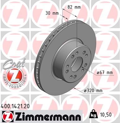 Диск тормозной ZIMMERMANN 400142120