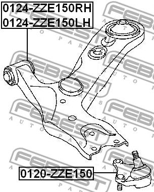 Рычаг передний левый FEBEST 0124ZZE150LH
