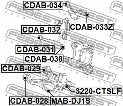 Сайлентблок заднего нижнего рычага FEBEST CDAB029