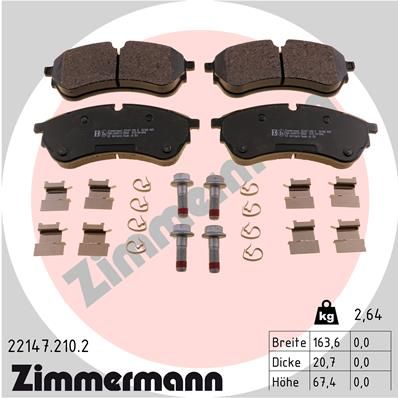 Колодки тормозные дисковые ZIMMERMANN 221472102