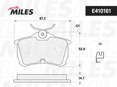 Колодки тормозные задние Miles E410161