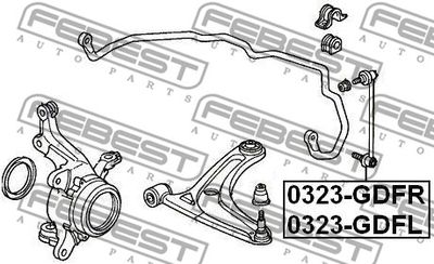Тяга стабилизатора переднего левая FEBEST 0323GDFL