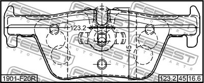 Колодки тормозные задние FEBEST 1901F20R