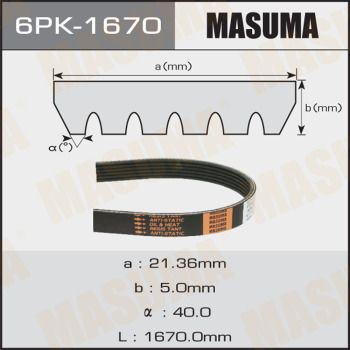 Ремень ручейковый Masuma 6PK1670