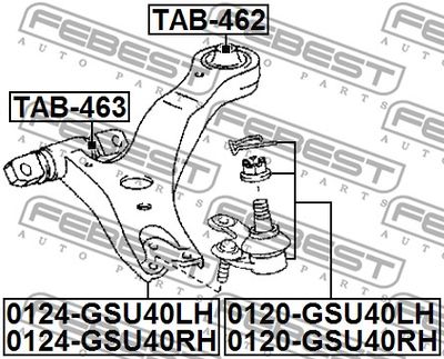 Опора шаровая нижняя левая FEBEST 0120GSU40LH