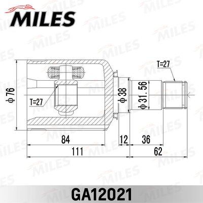 ШРУС внутренний правый Miles GA12021