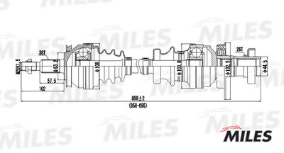 Привод в сборе передний правый Miles GC02144