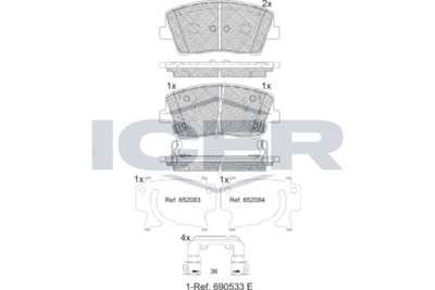 Колодки тормозные передние ICER 182368