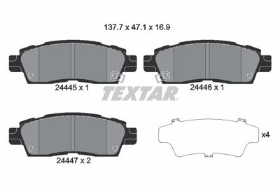Колодки тормозные задние TEXTAR 2444501
