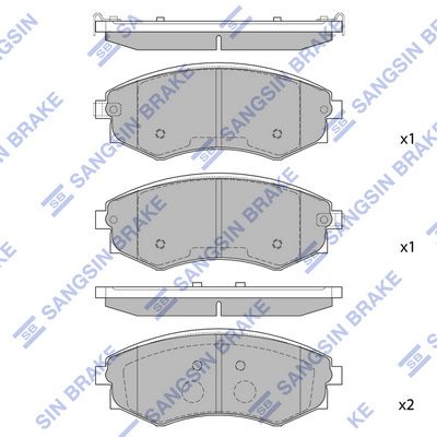 Колодки тормозные передние SANGSIN SP1144