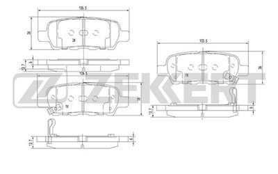Колодки тормозные дисковые задние Zekkert BS1823
