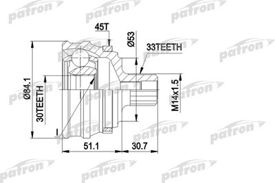 ШРУС наружный комплект PATRON PCV1122