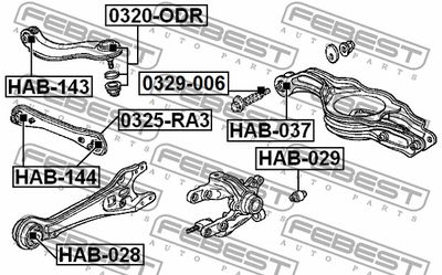 Сайлентблок амортизатора заднего FEBEST HAB029