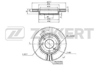 Диск тормозной передний Zekkert BS5106