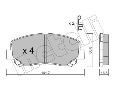 Комплект колодок для дискового тормоза METELLI 2209690