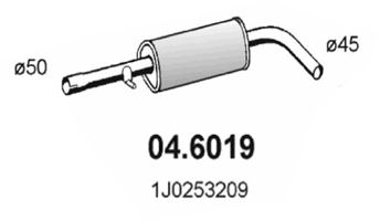 Глушитель средняя часть ASSO 046019