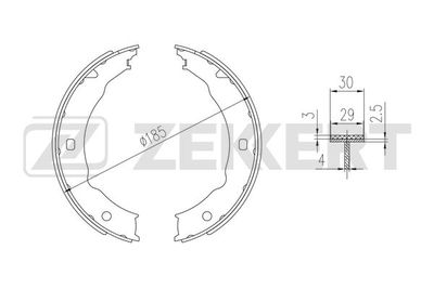 Колодки тормозные барабанные задние Zekkert BK4374