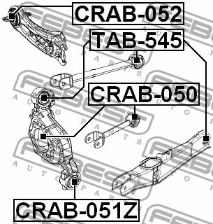 Сайлентблок задней цапфы плавающий FEBEST CRAB051Z