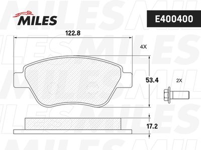 Колодки тормозные передние Miles E400400