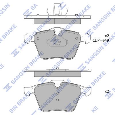 Колодки тормозные дисковые SANGSIN SP1702