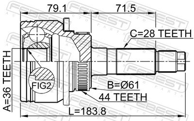 ШРУС наружный B-RING HBOC1408A